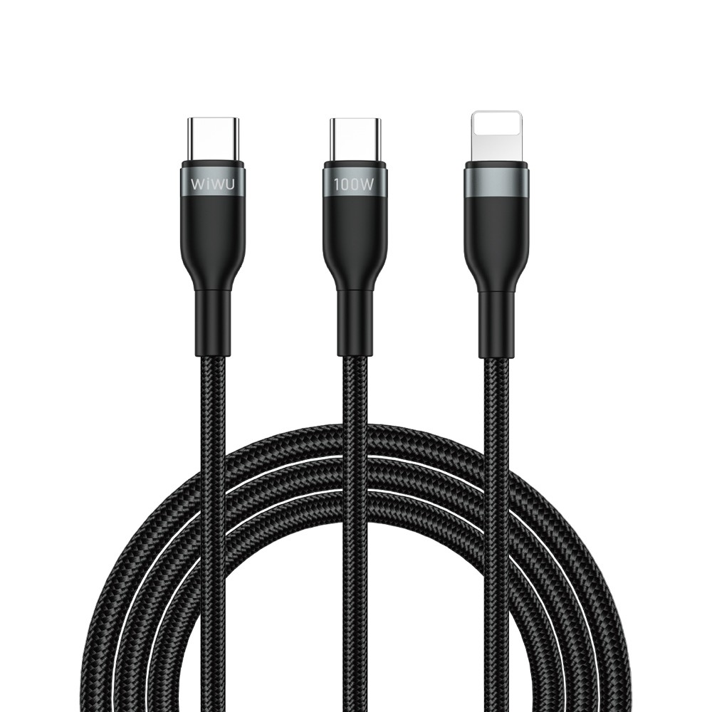 WiWU Concise 100W 3 in 1 Fast charging cable Wi-Ch029 C-C+L